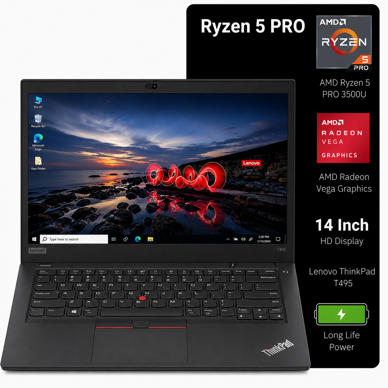 Lenovo ThinkPad T495 Ryzen 5 PRO 本体 Refurbished Lenovo ThinkPad T495 Ryzen 5 Pro 14 Inch Laptop