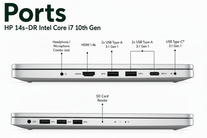 HP 14s-DR Intel Core i7 10th Gen | 14 Inch FHD Windows 11 Pro Display Refurbished