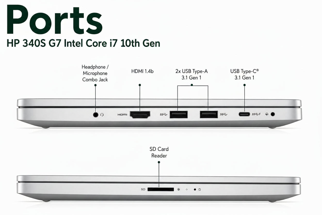 HP 340S G7 Intel Core i7 10th Gen | 14 Inch FHD Windows 11 Display Refurbished