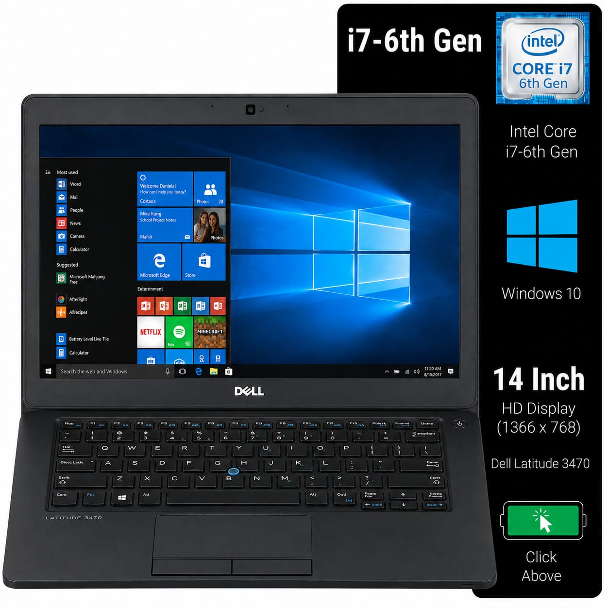 Dell Latitude 3470 Intel Core i7 6th Gen | 14 Inch Windows 10 Refurbished
