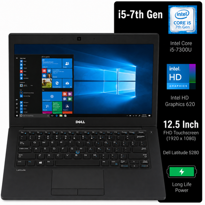 Dell Latitude 5280 Intel Core i5 7th Gen | 12.5 Inch FHD Touchscreen Windows 10 Refurbished