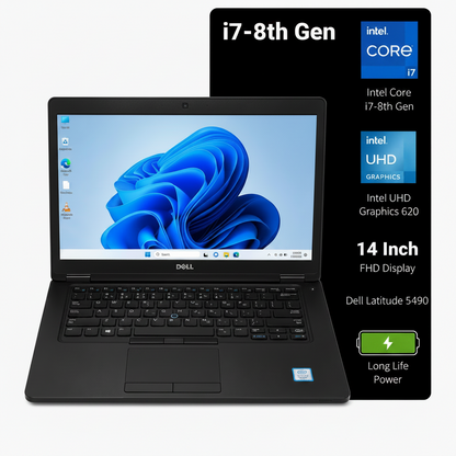 Dell Latitude 5490 Intel Core i7 8th Gen | 14 Inch FHD Windows 11 Refurbished