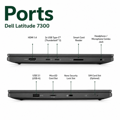 Dell Latitude 7300 Intel Core i5 8th Gen | 13.3 Inch FHD Windows 11 Pro Refurbished
