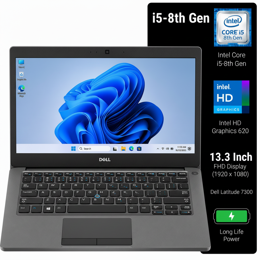 Dell Latitude 7300 Intel Core i5 8th Gen | 13.3 Inch FHD Windows 11 Pro Refurbished