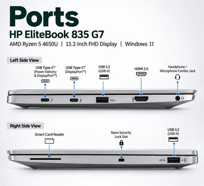 HP EliteBook 835 G7 AMD Ryzen 5 4650U | 13.3 Inch FHD Windows 11 Refurbished
