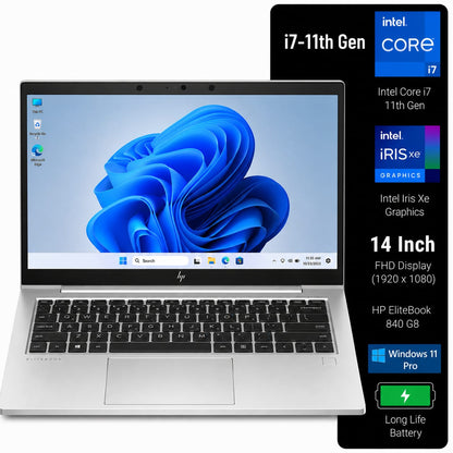 HP EliteBook 840 G8 Intel Core i7 11th Gen | 14 Inch FHD Display Windows 11 Pro Refurbished