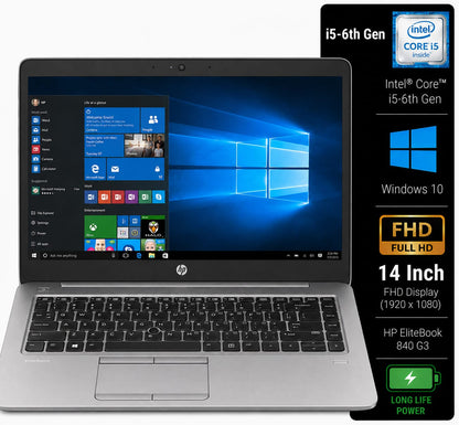 HP EliteBook 840 G3 Intel Core i5 6th Gen | 14 Inch FHD Windows 10 Refurbished