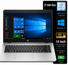 HP EliteBook 840 G3 Intel Core i7 6th Gen | 14 Inch HD Touchscreen Windows 10 Refurbished