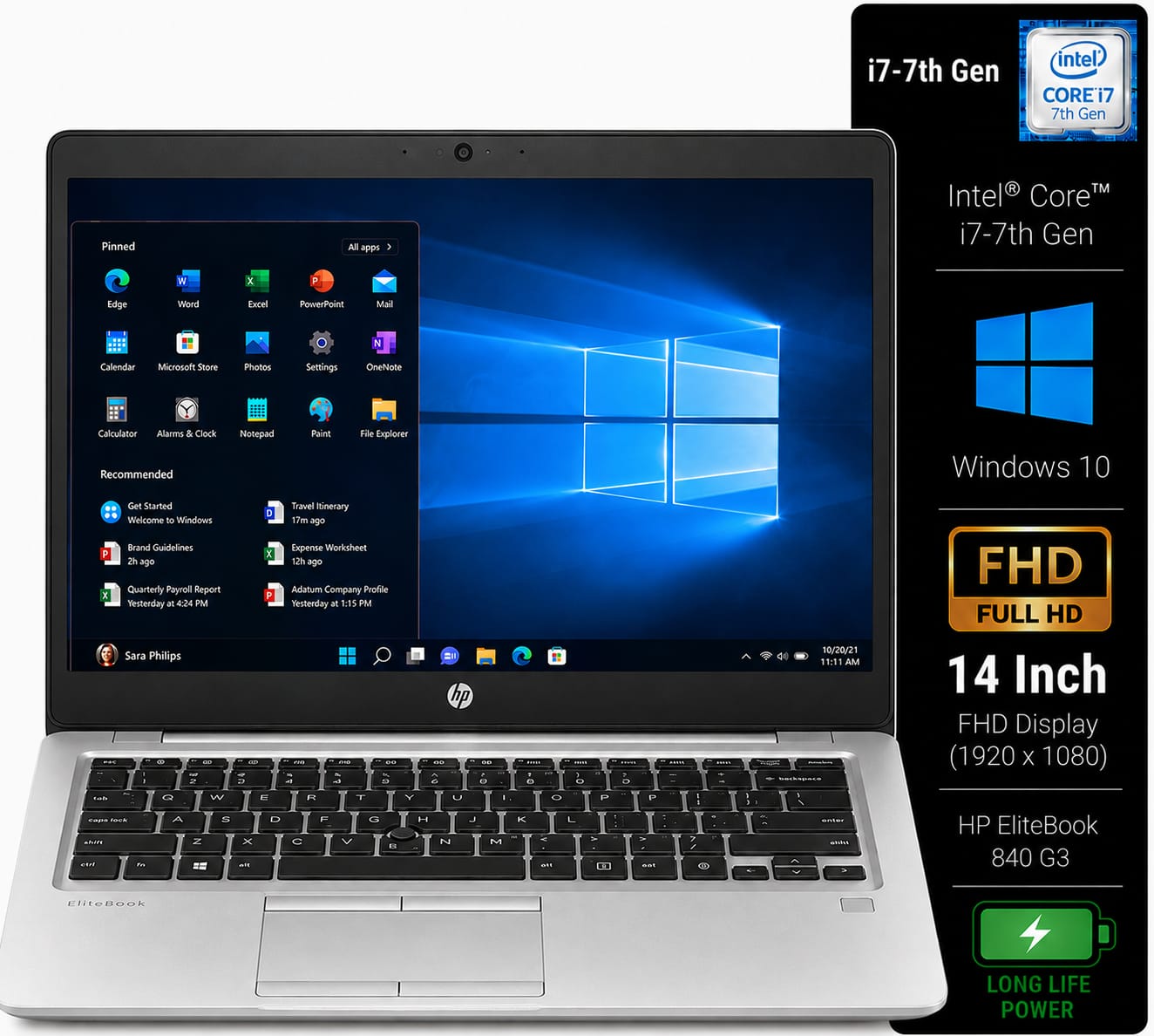 HP EliteBook 840 G3 Intel Core i7 7th Gen | 14 Inch FHD Windows 10 Refurbished