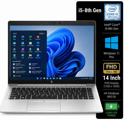 HP EliteBook 840 G6 Intel Core i5 8th Gen | 14 Inch FHD Windows 11 Refurbished