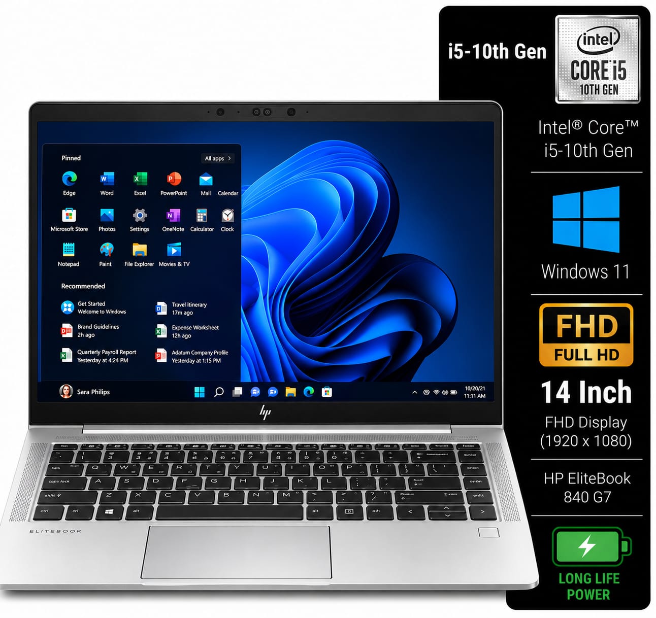 HP EliteBook 840 G7 Intel Core i5 10th Gen | 14 Inch FHD Windows 11 Refurbished