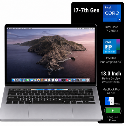 Apple MacBook Pro A1706 Intel Core i7 | 13.3 Inch Retina Display macOS Refurbished
