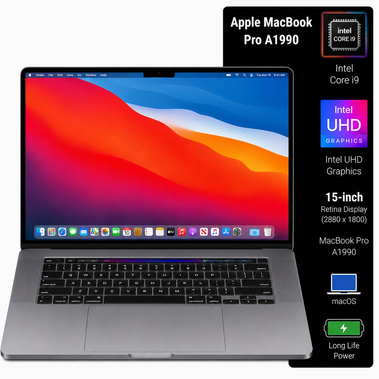 Apple MacBook Pro A1990 Intel Core i9 | 15 Inch Retina Display macOS Refurbished