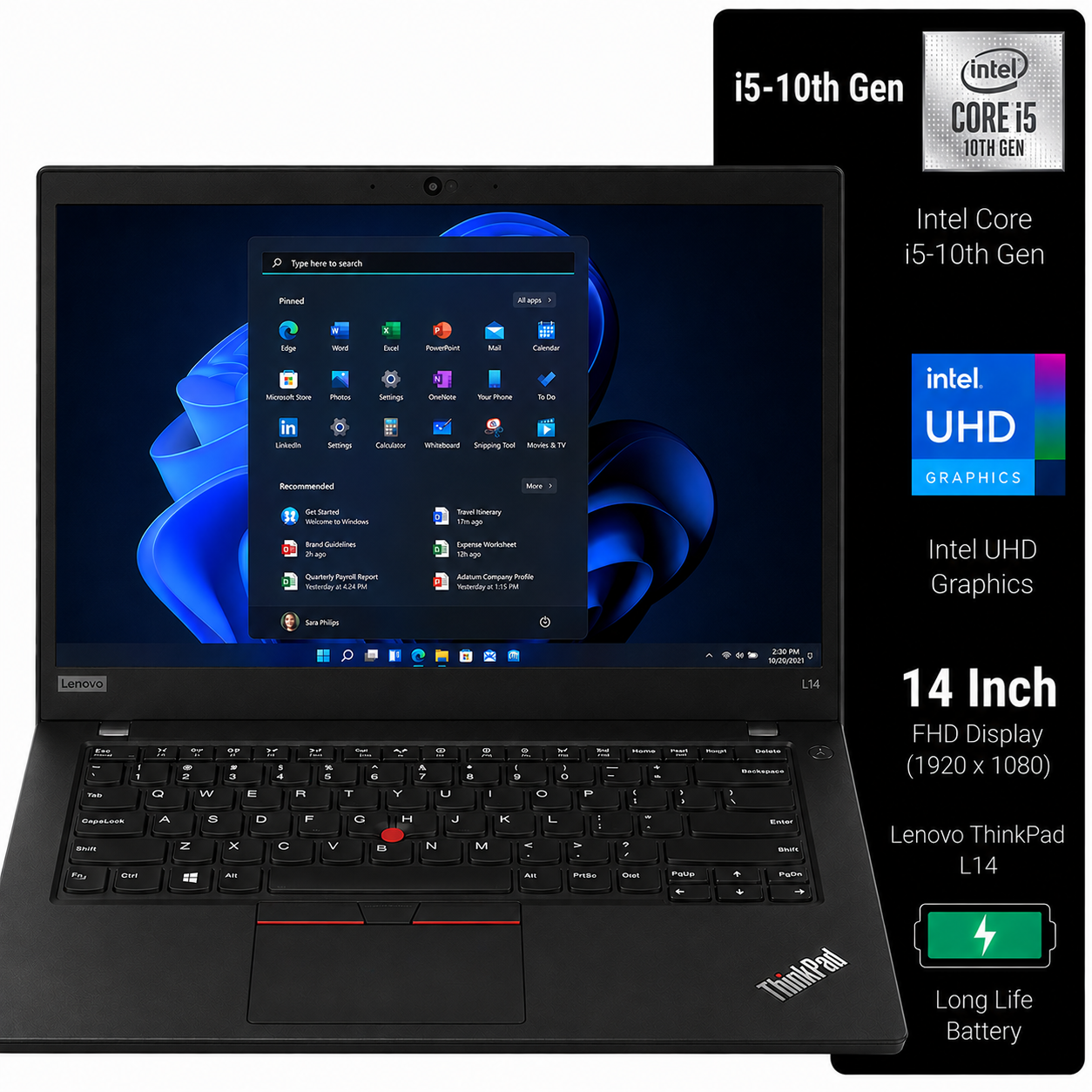 Lenovo ThinkPad L14 Intel Core i5 10th Gen | 14 Inch FHD Windows 11 Refurbished