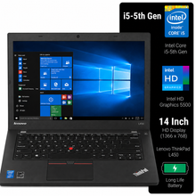 Lenovo ThinkPad L450 Intel Core i5 5th Gen | 14 Inch HD Windows 10 Refurbished