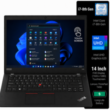 Lenovo ThinkPad T490 Intel Core i7 8th Gen | 14 Inch FHD Touchscreen Windows 11 Refurbished
