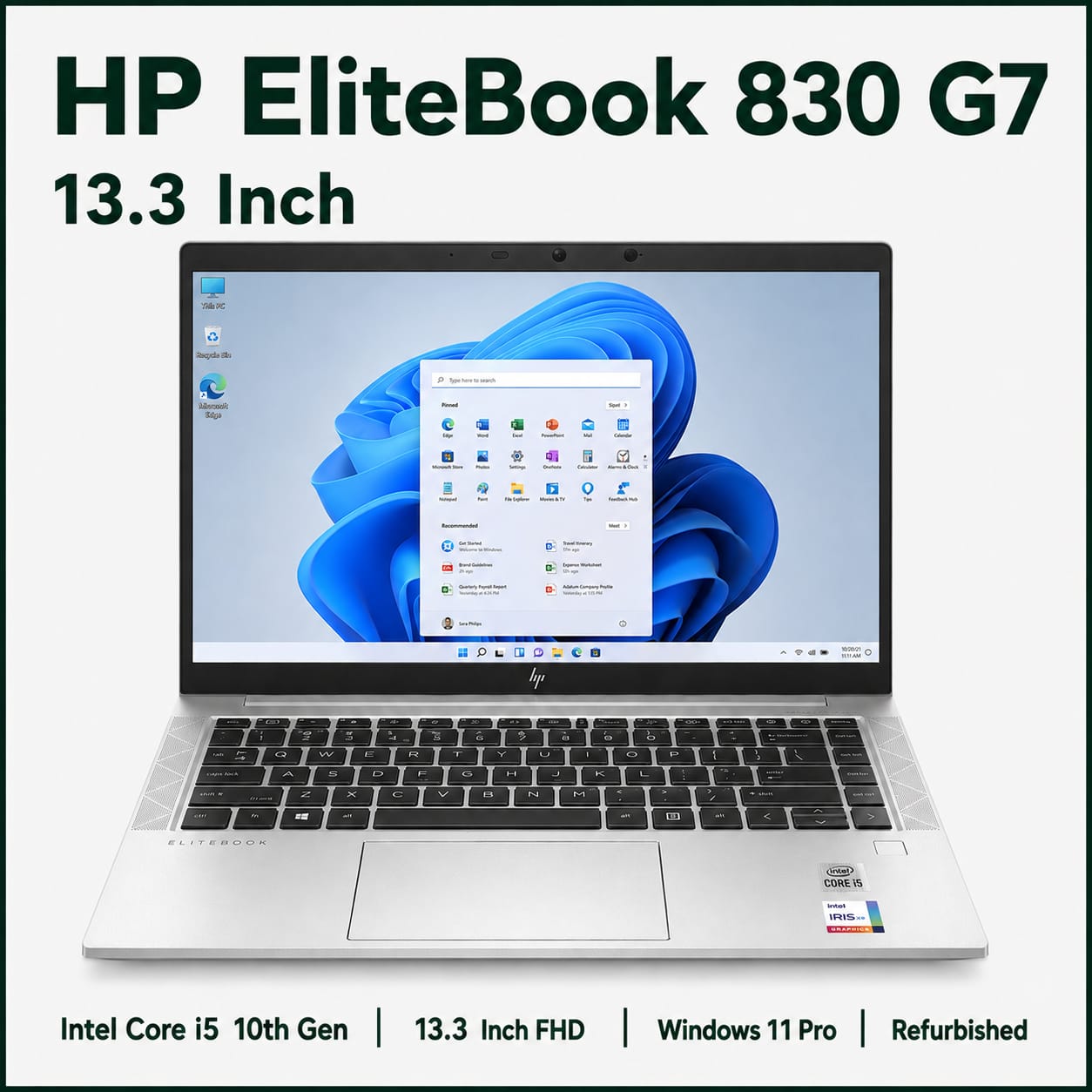 HP EliteBook 830 G7 Intel Core i5-10th gen | 13.3 Inch FHD Windows 11 Refurbished