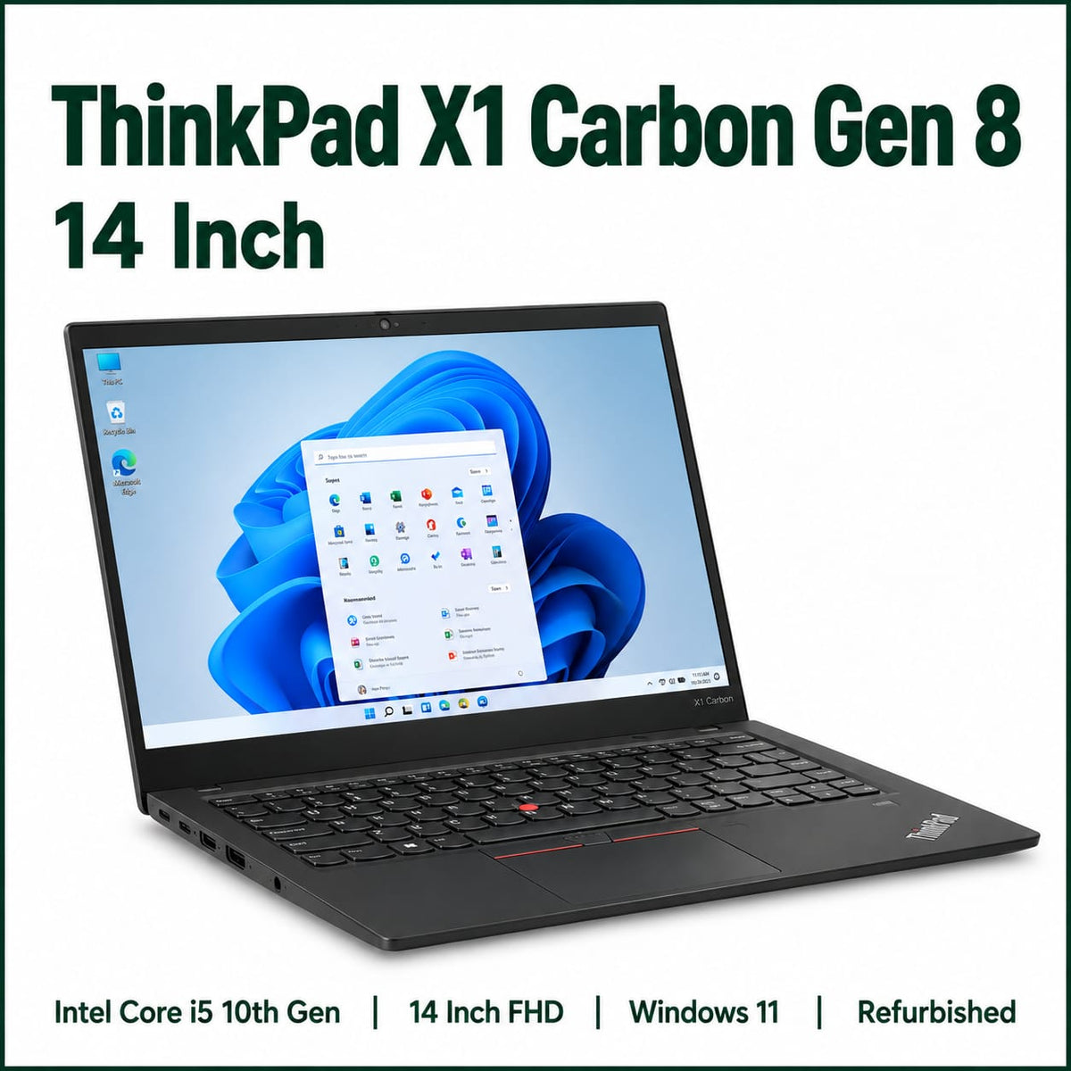 Lenovo ThinkPad X1 Carbon 8th Intel Core i5 10th Gen | 14 Inch FHD Windows 11 Refurbished