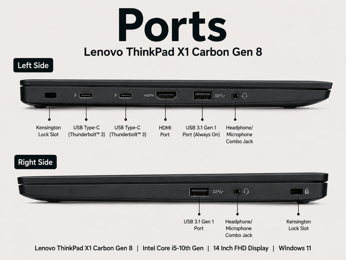 Lenovo ThinkPad X1 Carbon 8th Intel Core i5 10th Gen | 14 Inch FHD Windows 11 Refurbished