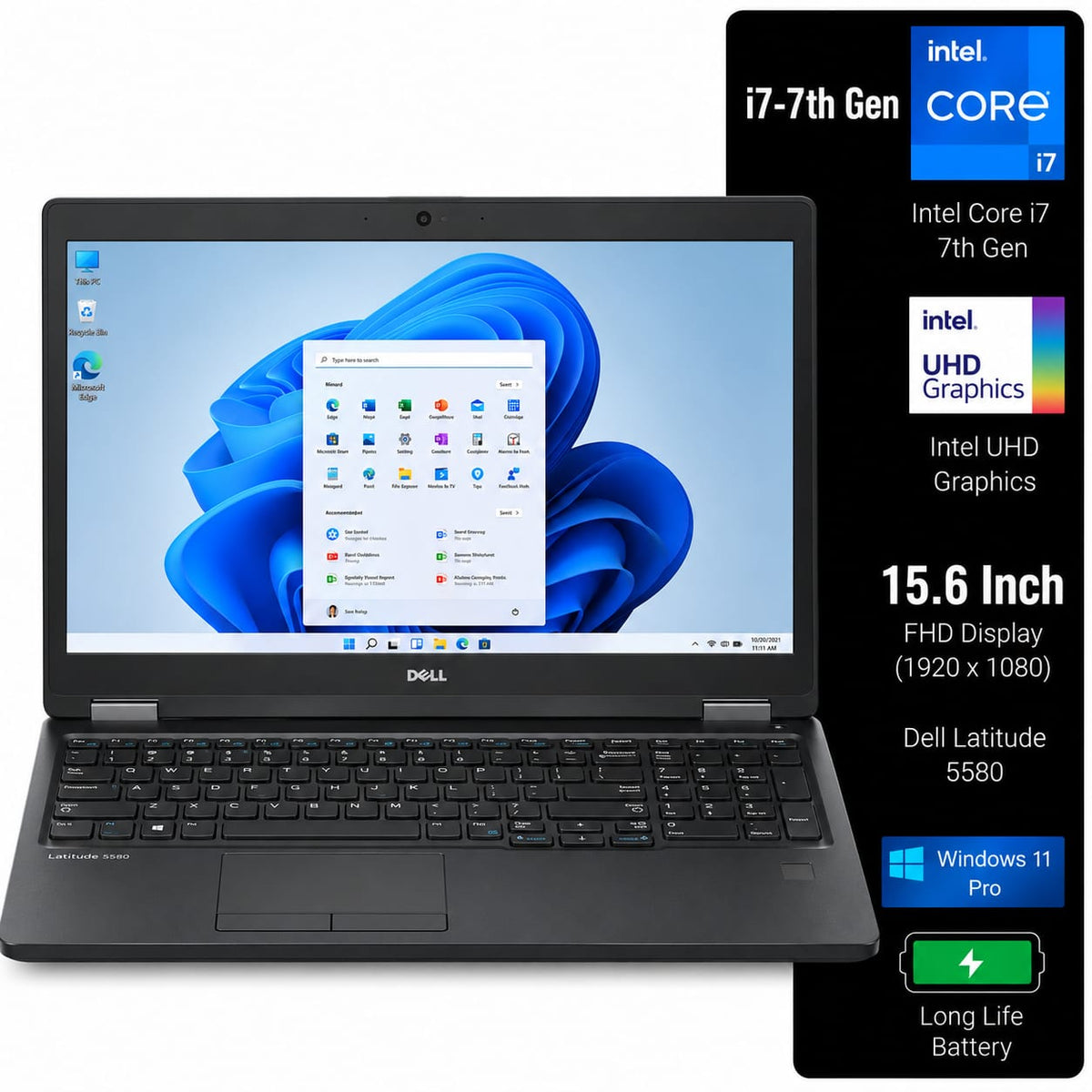 Dell Latitude 5580 Intel Core i7 7th Gen | 15.6 Inch FHD Windows 11 Refurbished