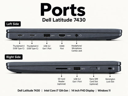 Dell Latitude 7430 Intel Core i7 12th Gen | 14 Inch FHD Windows 11 Refurbished