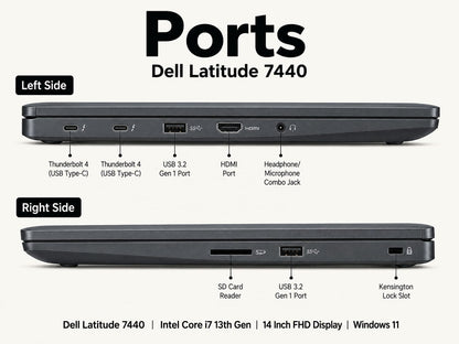 Dell Latitude 7440 Intel Core i7 13th Gen | 14 Inch FHD Windows 11 Refurbished