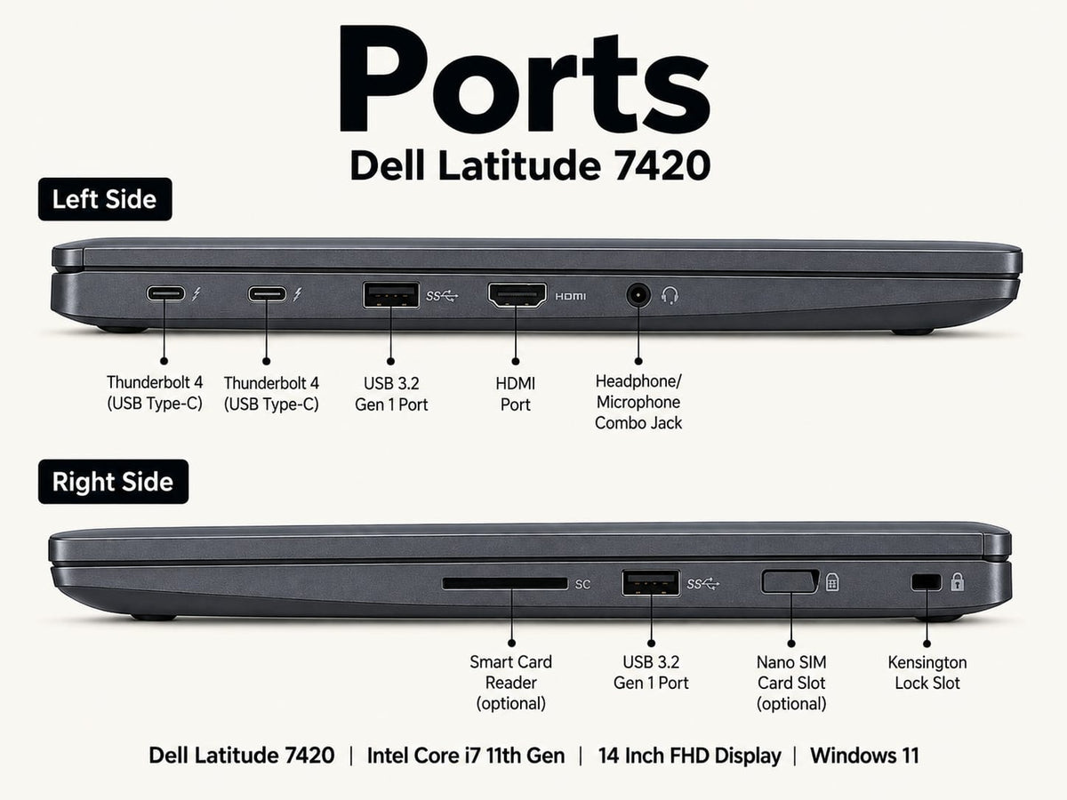 Dell Latitude 7420 Intel Core i7 11th Gen | 14 Inch FHD Windows 11 Refurbished