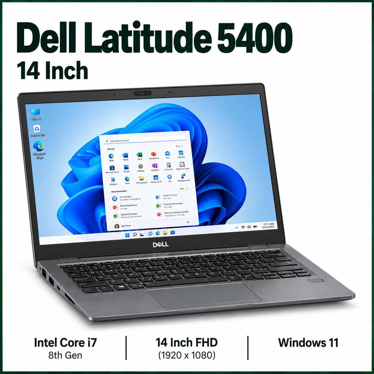 Dell Latitude 5400 Intel Core i7 8th Gen | 14 Inch FHD Windows 11 Refurbished