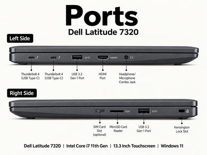 Dell Latitude 7320 Touchscreen Intel Core i7 11th Gen | 13.3 Inch Windows 11