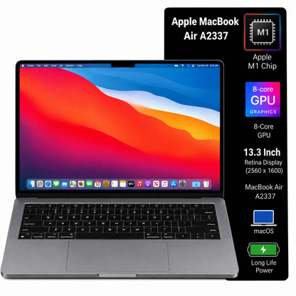 Apple MacBook Air A2337 Apple M1 | 13.3 Inch Retina Display macOS Refurbished