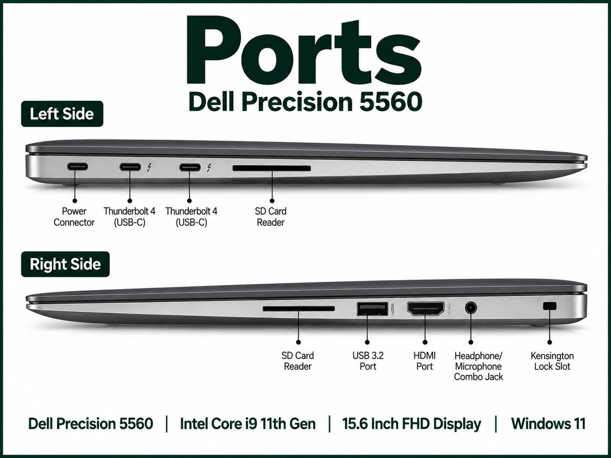 Dell Precision 5560 Intel Core i9 11th Gen | 15.6 Inch FHD Windows 11 Refurbished