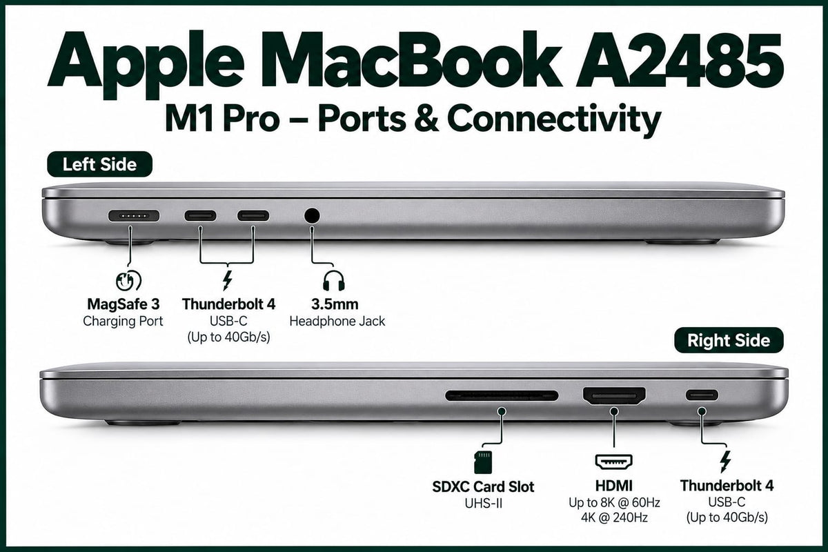 Apple MacBook Pro A2485 Apple M1 Pro | 16.2 Inch Retina Display macOS Refurbished