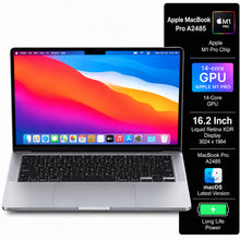 Apple MacBook Pro A2485 Apple M1 Pro | 16.2 Inch Retina Display macOS Refurbished