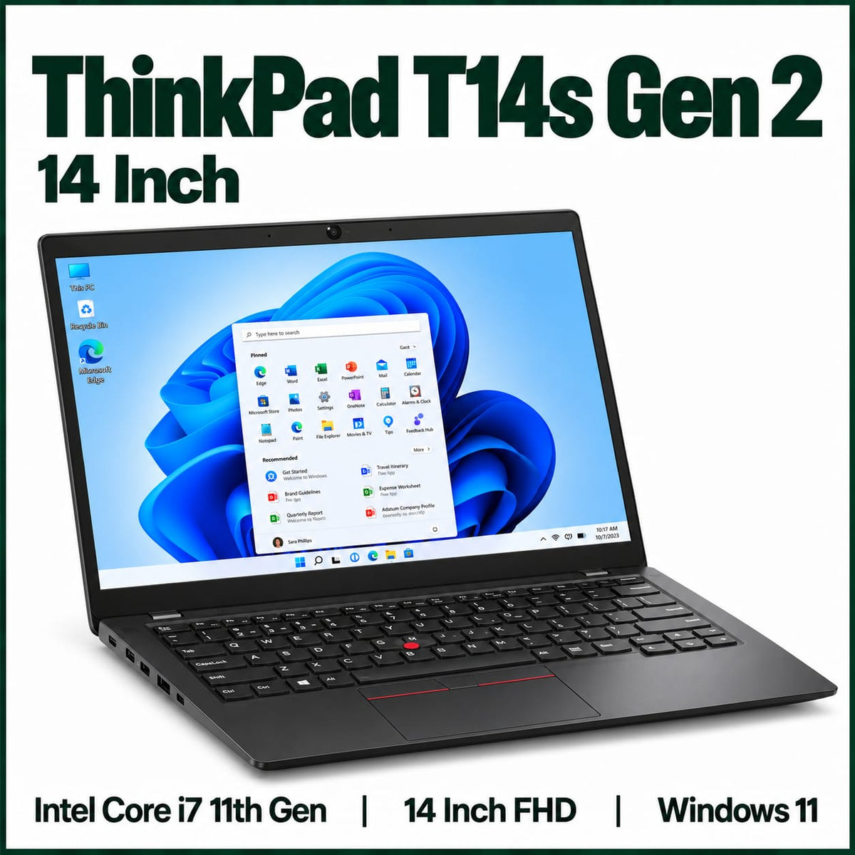 Lenovo ThinkPad T14s Gen 2 Intel Core i7 11th Gen | 14 Inch Windows 11 Refurbished
