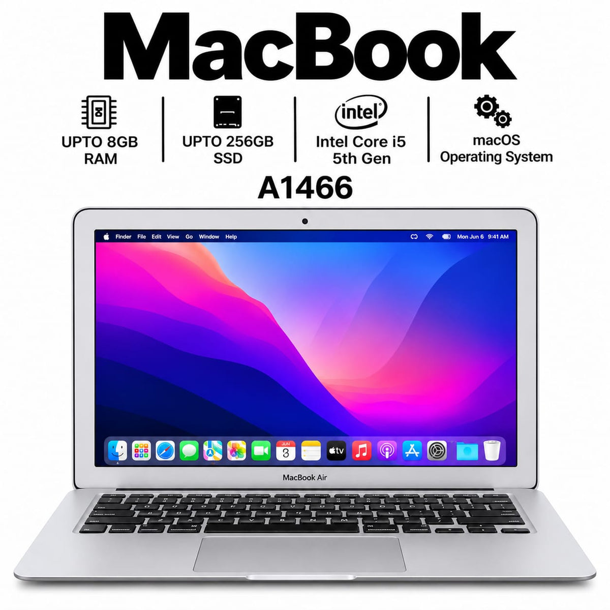 Apple MacBook Air A1466  Intel Core i5 | 13.3 Inch Retina Display macOS Refurbished