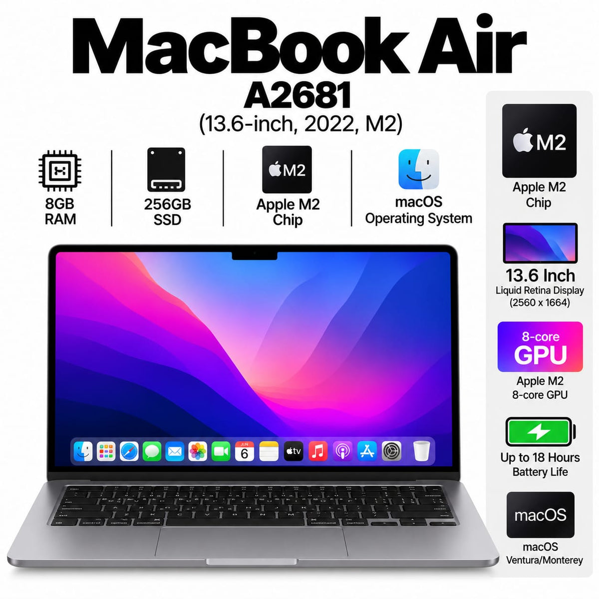 MacBook Air M2 2022 A2681 overview