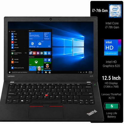 Lenovo ThinkPad X270 Intel Core i7 7th Gen | 12.5 Inch HD Windows 10 Refurbished