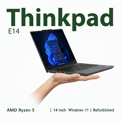Lenovo ThinkPad E14 refurbished business laptop, AMD Ryzen 5, Windows 11