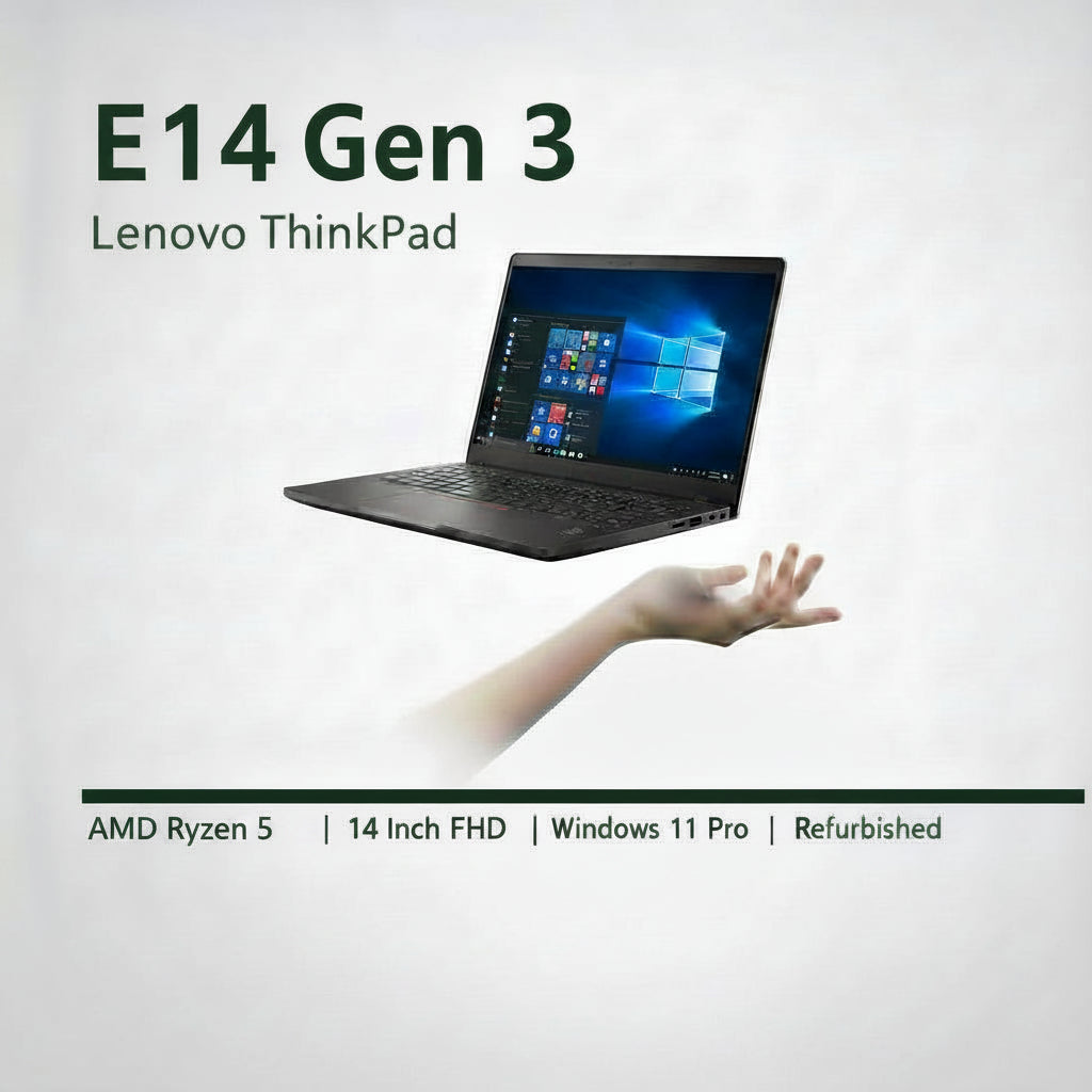 Lenovo ThinkPad E14 Gen 3 refurbished, AMD Ryzen 5, 14-inch FHD, Windows 11 Pro