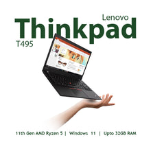Lenovo ThinkPad T495 refurbished laptop, AMD Ryzen 5, Windows 11, up to 32GB RAM