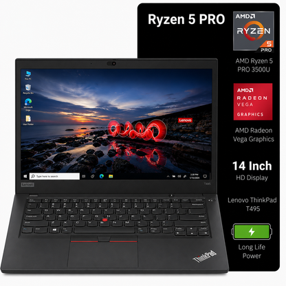 Refurbished Lenovo ThinkPad T495 Ryzen 5 Pro 14 Inch Laptop