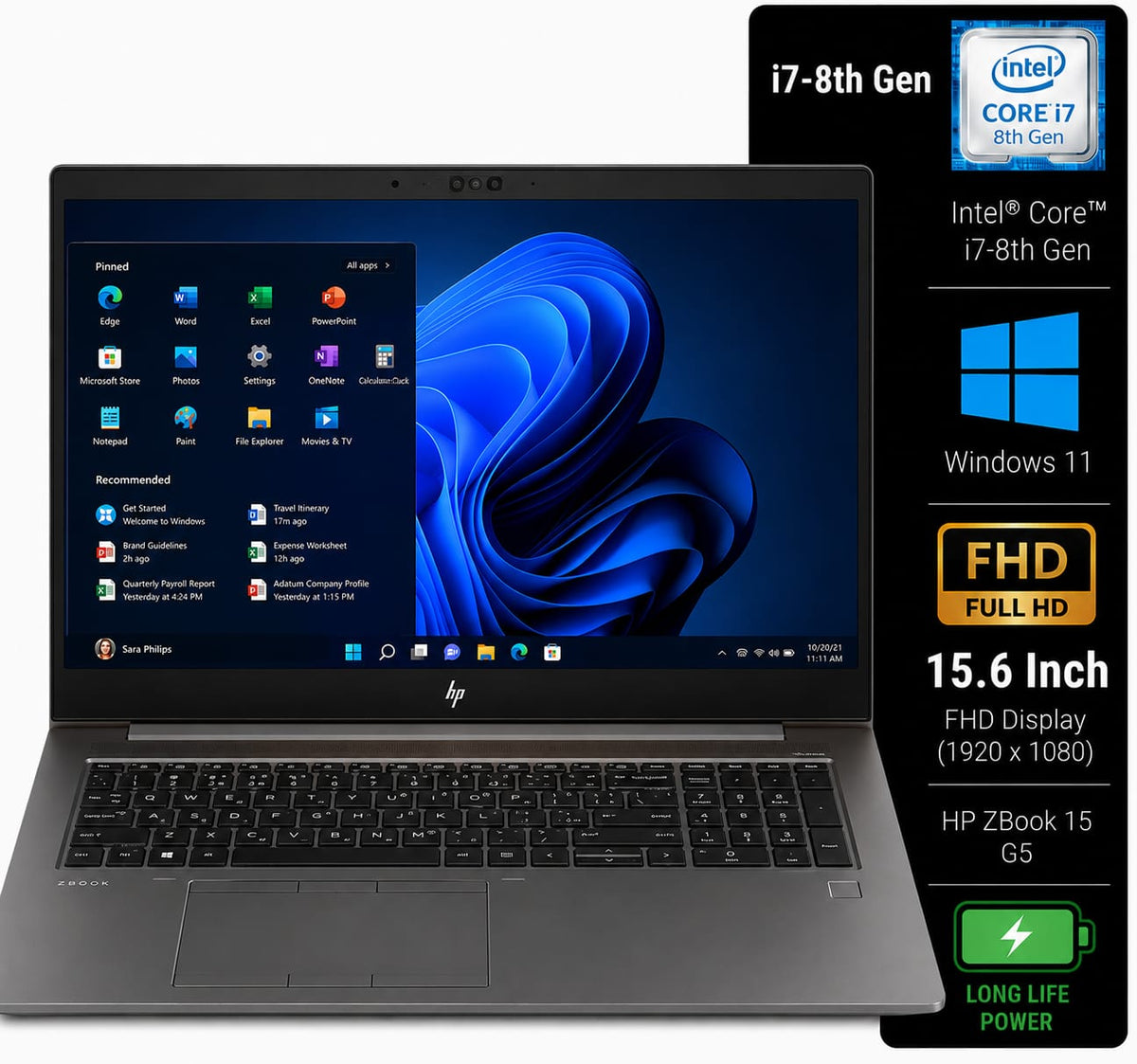 HP ZBook 15 G5 Intel Core i7 8th Gen | 15.6 Inch FHD Windows 11 Refurbished